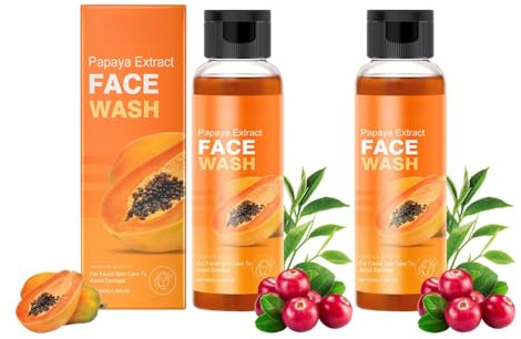 Limpiador Facial De Papaya, Loción Limpiadora Suave: Hidratante, No Aprieta, Limpieza Profunda De Poros For Una Piel Suave.