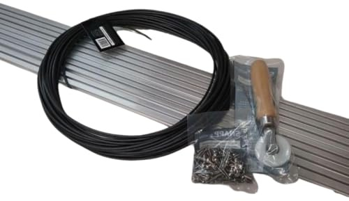 SNAPP Aluminum Track Porch Screen Kit - DIY Screened in Porch & Patio Kit - 94-in Extruded Aluminum Track (5 Sticks), Round Screen Spline (50-ft), Screws (50) & Spline Roller Tool - 5pcs, Mill