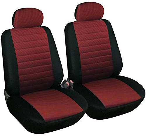 eSituro 2er Sitzbezüge Auto Autositzbezüge Vorne Autositzbezug für Auto Schonbezug Schoner aus Polyester Rot