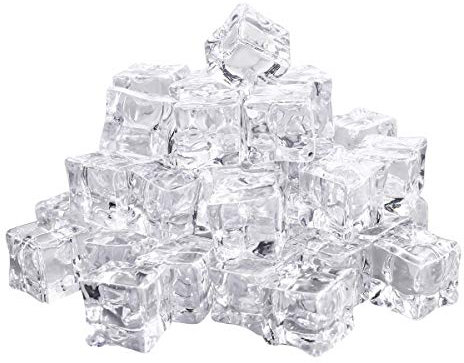 50 Stück Eiswürfel Wiederverwendbar Dauereiswürfel Klar Acryl Eiswürfel Deko 20mm Transparent Wiederverwendbar Eiswürfel für Küche Bar Whiskey Wein