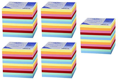 WEDO 27026510 Ersatzpapier (für Zettelbox, 9 x 9 cm, 700 Blatt, farbig) (Sortiert, 5)