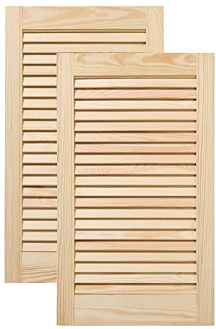 ben+camilla.com Doppel-Paket / 2-er Pack Lamellentüren 69,0 x 39,4 cm Holztür Natur mit offenen Lamellen für Regale, Schränke, Möbel | Kiefer Holz unbehandelt