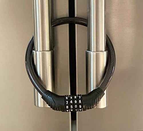 Urban August Fridge Lock: Multi-Functional Cable Combination Lock, for French-Door Refrigerators and Cabinets (One)