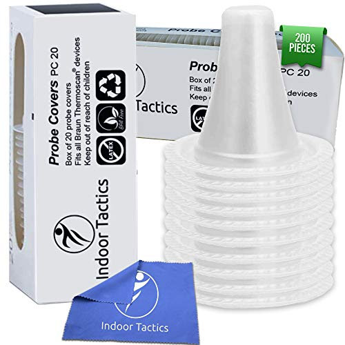 200 Ohrthermometer Abdeckungen Objektivfilter Nachfüllkappen für alle Braun ThermoScan Modelle und andere digitale Thermometer, BPA-frei und Einwegsondenabdeckungen