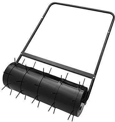 ADGO Rullo da Giardino con Punte 80 x 28 cm di Altezza per Prato, Tamburo in Acciaio da 49L, Kit Acqua o Sabbia, (Spedito in Due pacchi)