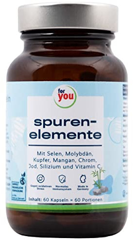 for you spurenelemente komplex 60 Kapseln - Multimineral mit Mineralien, Spurenelementen & natürlichem Vitamin C - vegan, hochdosiert, Hohe Bioverfügbarkeit - Für Energie, Stoffwechsel & Bindegewebe*