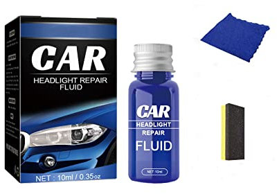 Lcmei Set di ripristino del Faro dell'auto Kit di Riparazione del Fluido, detergente per lucidatura Leggera in plastica Veloce, lucidatura del Faro per Rimuovere l'ossidazione (10ml)