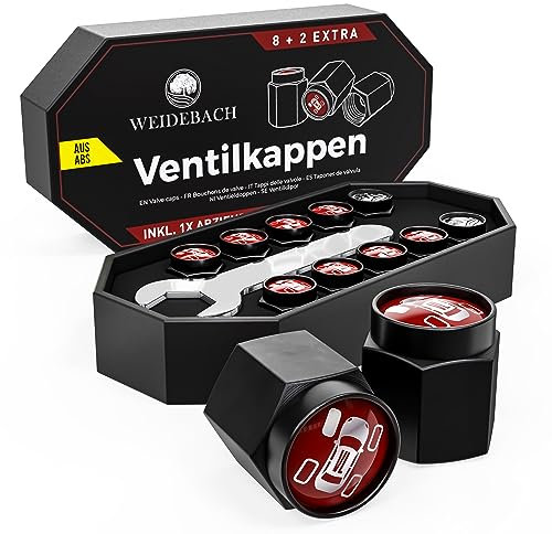 WEIDEBACH® sechseckige Ventilkappen 10 Stück, einfach drehbare Ventilkappen Auto, griffige Ventilkappen Fahrrad, Fahrrad Ventilkappen, Autoventil Kappe, Ventildeckel, Reifenventilkappen
