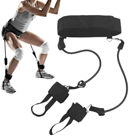 Attrezzatura per allenamento di salto, esplosivo per allenamento delle gambe, in TPE, fascia elastica regolabile resistente con forte elasticità, fascia elastica atletica per allenamento delle gambe