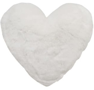 CB Home & Style Kissen Herz Herzkissen 40 x 30 cm weich plüsch Dekokissen Sofakissen (Weiß)