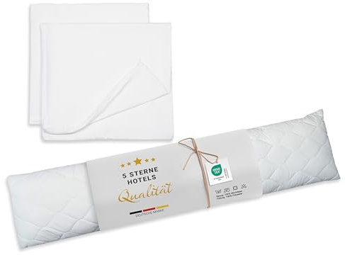 ZOLLNER Seitenschläferkissen Set aus 1x Kissen und 2X Bezügen - 40x145 cm - Entlastung für Rücken, Hüfte, Beine und Bauch - als Stillkissen geeignet - Oeko Tex® Zertifiziert