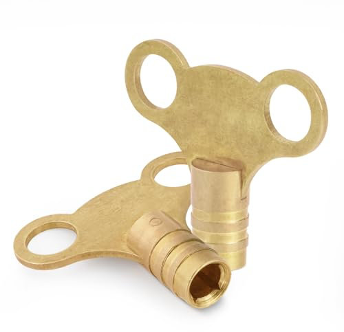 ZAVIA Radiator Bleed Key 2 Pack Brass Radiator Key Set for Bleeding & Air Vent | Heater Bleeding Key to Remove Trapped Air | Small Radiator Valve Key | Radiator Key Bleed Key UK