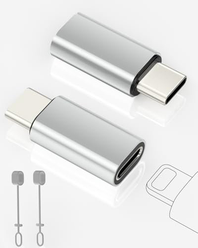 2 Pacchetti di Adattatori da Lightning a USB C per Phone 15/16 Pro/Plus/Pro Max, Samsung S24, Supporto per La Ricarica e Il Trasferimento dei Dati, Non per Audio/OTG/Telefono