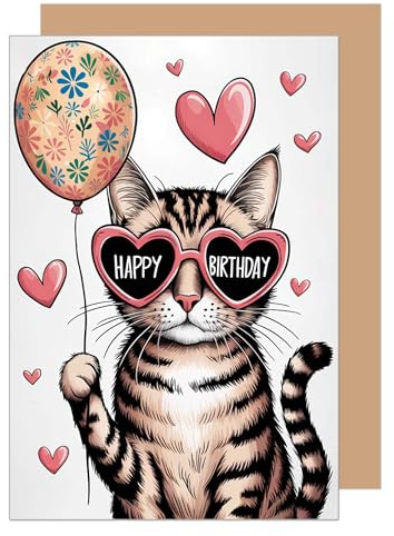Edition Seidel G3795 SW025 - Tarjeta de felicitación de cumpleaños con sobre, diseño con texto en inglés Happy Birthday