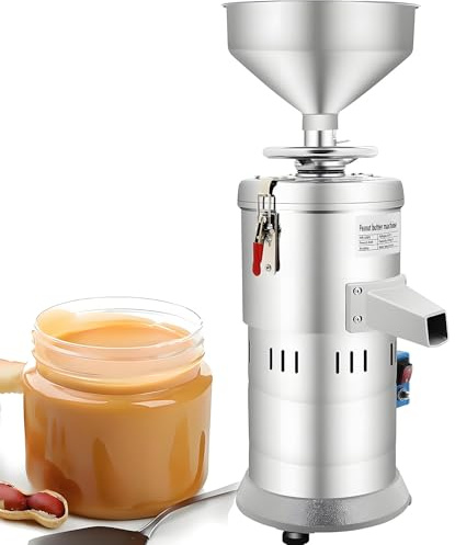 Drmoxin Máquina para Hacer Mantequilla De Cacahuete, Máquina para Hacer Mantequilla De Frutos Secos, Molinillo Eléctrico De Granos, Molinillo De Salsa De Sésamo, Uso Doméstico/Comercial