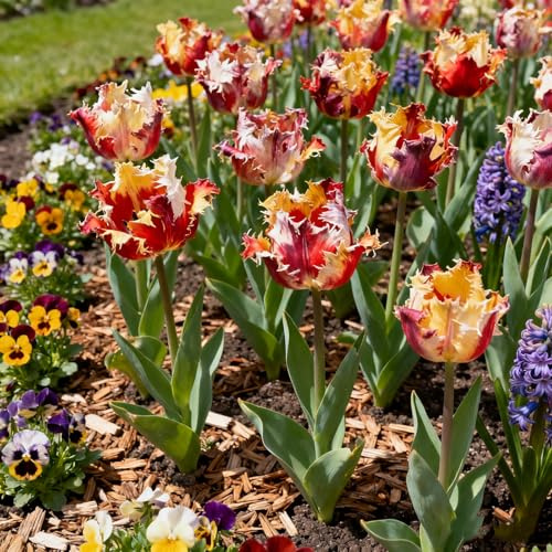 Tulipanes Bulbos/Tulipán/Tulipán perenne-Que crece exuberantemente en el jardín/Perfectos para patios y balcones.-8 Rhizomes-H