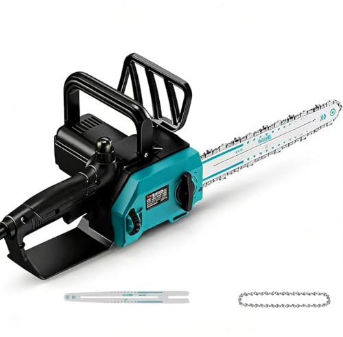 Corded Electric Chainsaw Guide Bar & Saw Chain, Low Noise & Low Kickback Chainsaw, with Automatic Oiler, Electric Chainsaw Corded Adjustable Chain, Electric Saw for Tree Branches