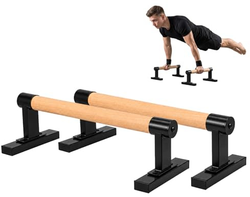 GoDyna Calisthenics Parallettes aus Buchenholz Handstand und Liegestützgriffe 49x17x14 cm Rutschfest und Stabil für Zuhause und Outdoor Krafttraining