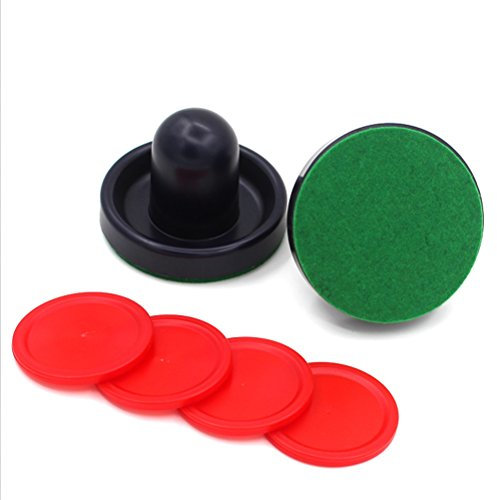 TOYMYTOY Airhockey Pushers Pucks Set, 2 Drücker + 2 Lints + 4 Dunkelblau Pucks