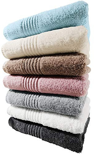 Erwin Müller Walk-Frottier Handtuch Konstanz Cappuccino Größe 50x100 cm - besonders hochwertig und ultrasaugstark, praktisch durch beidseitige Schlaufen, 100% Baumwolle