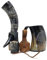 Brainmart Viking Drinking Horn Mug Set - 6 Piece Collection with Leather Strap, Stand, Bottle Opener, Shot Glass & 16 Oz Dire-Wolf Engraved Horn Mug