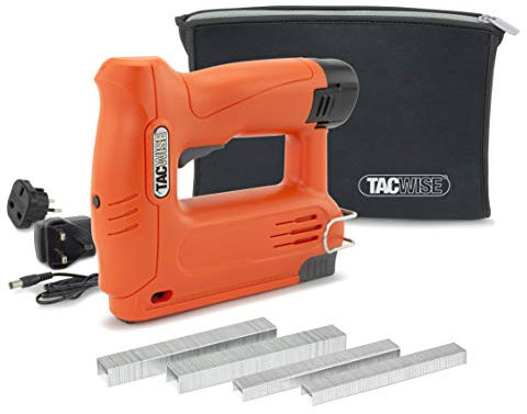 Tacwise 1565 53-13EL Cordless 12V Staple/Nail Gun with Storage Bag & 400 Staples, Uses Type 13 & 53 Staples and Type 180 Nails , Orange