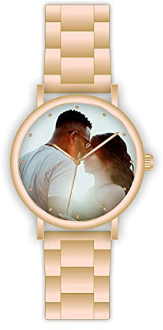 Memories fotoarmbandsur Ø40 mm fotopresenter med ditt foto rosa guld klocka för vänner och familj