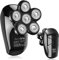Head Shavers for Men, ElectriBrite Upgrade 5-in-1 Bald Head Shaver Cordless LED Mens Electric Shavers IPX7 Waterproof Wet Dry Rotary Shaver Grooming Kit with Beard Clippers, Type-C Charge (Black)