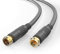 conecto Antennenkabel SAT Kabel Koaxialkabel Satellitenkabel TV 1,00m doppelt geschirmt F-Stecker, für HDTV, Receiver, Satellit, Internet, DAB, Radio, schwarz