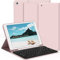 aoub Hülle mit Tastatur für iPad 9./8./ 7. Generation, Kabellose QWERTZ Tastatur Hülle mit Stifthalter für iPad 10,2 Zoll 2021/2020/2019, Rosa