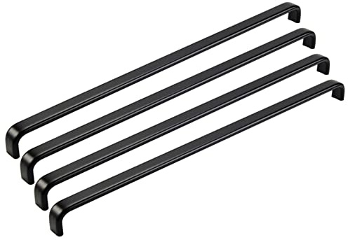 jiajulashou123 4 stycken skåphandtag svarta kökshandtag moderna möbelhandtag skåpdörrhandtag aluminium lådhandtag dörrhandtag för kök, möbler, dörr, vardagsrum, med skruv (hålavstånd: 352 mm)
