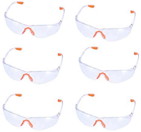 6 Paire Lunettes de sécurité | Lunette de Protection UV Anti-buée | lunettes de sécurité réglables Ultralight pour Usage intensif | pour l'industrie, Le Laboratoire Travail