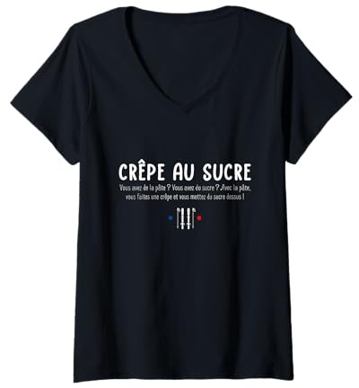 Femme Crêpe au sucre - fans de ski et de montagne T-Shirt avec Col en V