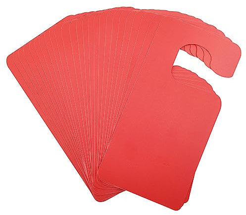 GLOBLELAND 30 Stück Kunststoff-Türknauf-Aufhänger, Schilder, PVC, Leere Türschilder, „Bitte Nicht Stören“, Türaufhänger-Schild Für Büro, Schlafzimmer, Hotel, Konferenz (Rot)., 89x178 mm/3.5x7 Zoll)