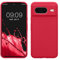 kwmobile Carcasa Compatible con Google Pixel 8 Funda - Case TPU y Silicona antigolpes - Apto Carga inalámbrica - Rojo Granada