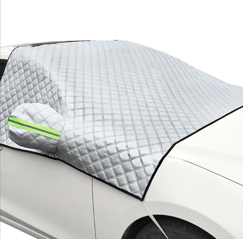 Housse de pare-brise pour l'hiver - Cache Vitre Voiture - Avec couverture de rétroviseur latéral - Pour la neige, la glace, le gel, la poussière