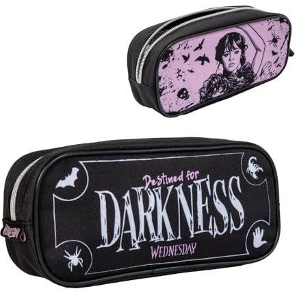 Blue Sky Studios Wednesday Federmäppchen Gifts Merchandise Merch Kleine Reisetasche zum Tragen von Schreibwaren, Stiften, Schulbedarf, Make-up – Dunkelheit, Mehrfarbig, Wednesday