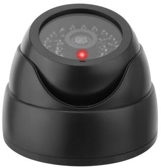 Twilight Garage Dummy Fake Security CCTV Dome Camera with Flashing Red LED Light for Home, Shop, Business, Indoor Outdoor Use(Black)