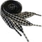 BupiMufi Cordones planos de 2,5 cm de ancho, diseño a cuadros, para zapatillas de deporte, botas y zapatos, 120 cm, N.º 24 Negro