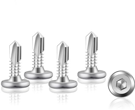 100 Pezzi Viti Autofilettanti 5,5 x 16 mm Viti a Esagono Incassato a Testa Piatta Vitis Autoperforanti in Acciaio Inox 410 Vitis Autoforanti per Mobili in Metallo e Legno Elettrodomestici