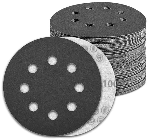 KONGMING 100 Stück Nassschleifpapier 125mm Klett 8 Loch Körnung 1000 Siliziumkarbid Schleifpapier für Exzenterschleifer