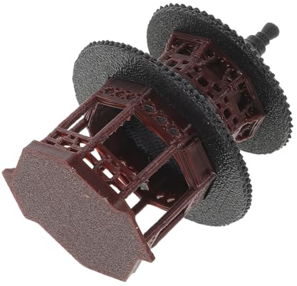 Baluue Figurine de Pavillon Miniature en Résine Double Toit Rond Petit Modèle Décoration de Bonsaï Maquette de Pagode Asiatique pour Jardin et Micro-Paysage Ornement Décoratif