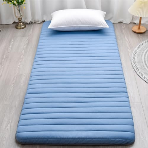 Tjock enkelmadrass – mjuk japansk futon, bärbar och vikbar, idealisk för hem och camping, 90 x 190 cm, rullbara sängkläder för komfort och bekvämlighet