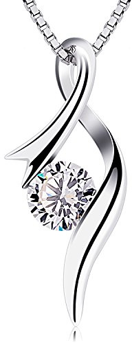 B.Catcher Collier Femme, Argent Sterling S925, Collier Beauté Éternelle,Serti de Zirconiums de Qualité 5A,Pendentif Détachable,Cadeau de Noël/Saint-Valentin/Fête des Mères/Anniversaire, Boîte Cadeau