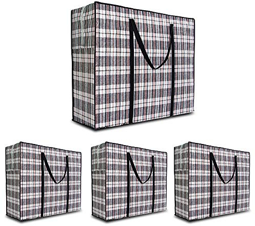 Heavy Duty Extra Large Moving Bags, 168L Jumbo Organizer Storage Bags With Durable Zipper, Water Resistant Totes, Carrying Bag, Camping Bag for Clothes, Bedding, Comforter, Pillow, Moving(Set of 4)
