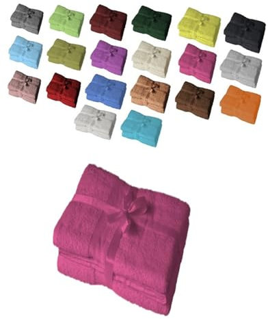 EXKLUSIV HEIMTEXTIL Handtuchserie im Set mit Schleife Marke Duschtuch 2er Set 70 x 140 cm Pink