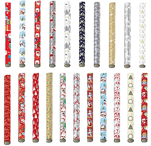 Pack of 10 x 4M Cute Christmas Character Gift Wrapping Paper roll -Perfect for Christmas, Festival, Party or Wedding Gift and Festive Decoration - Random Design