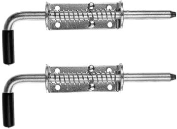 Gal Industrial 2 Stück Torriegel mit Feder Federriegel verzinkt Türriegel, Bolzenriegel 220 mm, Bodenschieber