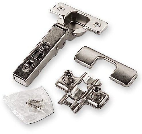 SOTECH Lot de 10 charnières à boîtier T45 110° Butée d'angle avec montage rapide et amortisseur, y compris plaque cruciforme, vis et cache