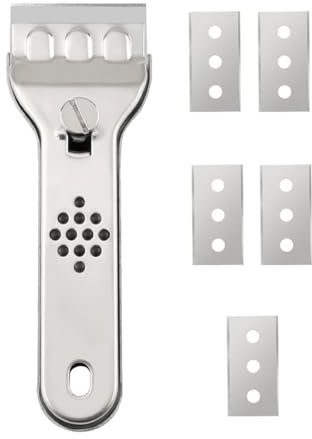 NHPY Ceranfeldschaber,Edelstahl Glasschaber,Reinigungs Schab,Metall Kochfeldschaber inkl,5 Ersatzklingen,Für Glas Abkratzen,Reinigung Von Backofen Herd Kratzer Entfernen